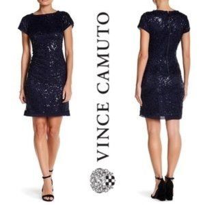 Vince Camuto - Navy Sequin Party / Prom Dress (Size 12)